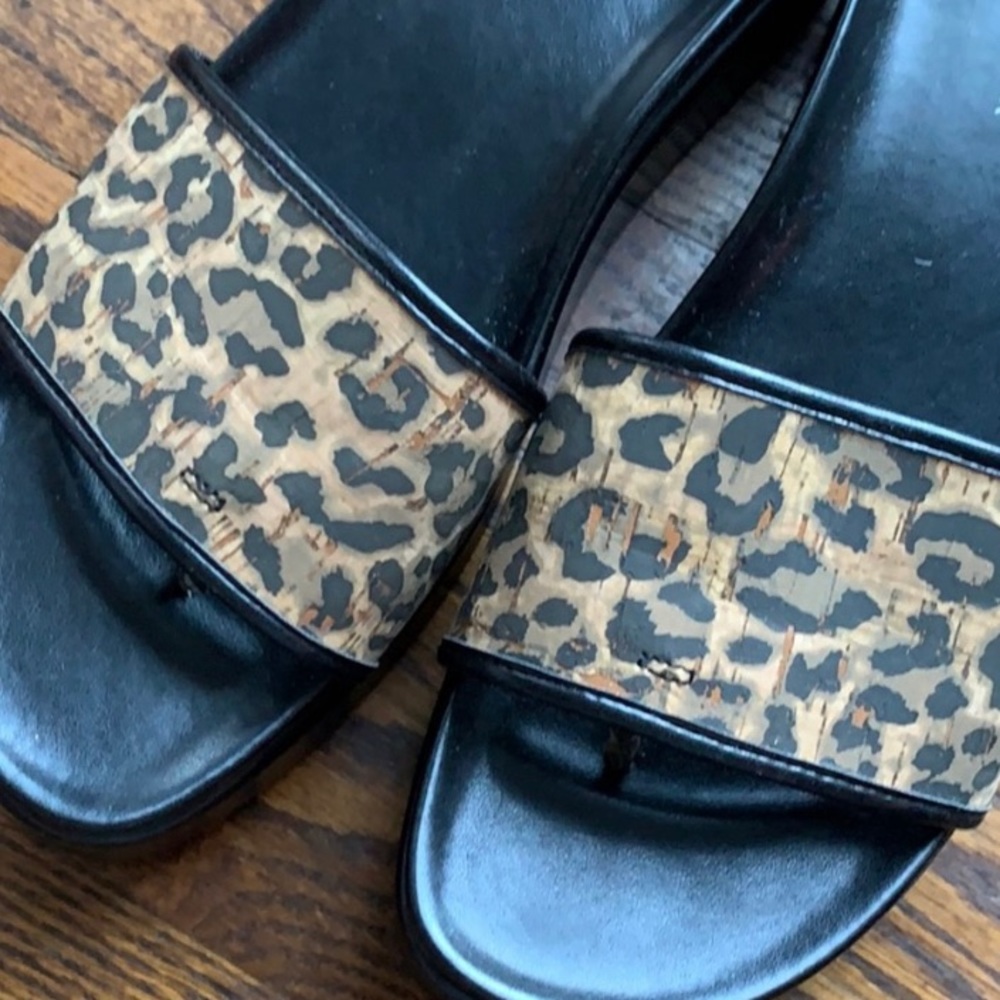 Donald J. Pliner Black and Leopard Platform Sandals